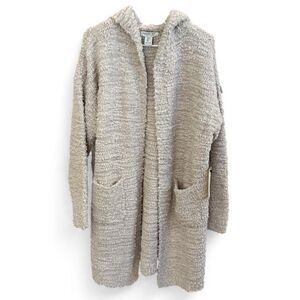 Rachel Zoe Cream Textured Cozy Knit Cardigan Sweater Duster, Size Large, NWT